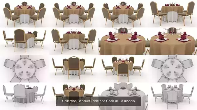 Collection Banquet Table and Chair 01