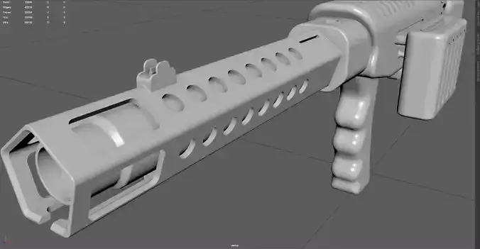 Low Poly Mini Machine Gun Stylized Compact Weapon 3D Model Free low-poly 3D model