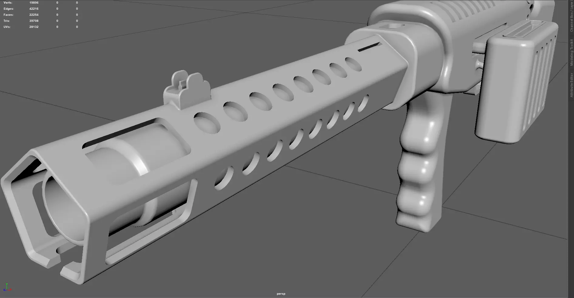 Low Poly Mini Machine Gun Stylized Compact Weapon 3D Model Free low-poly 3D model
