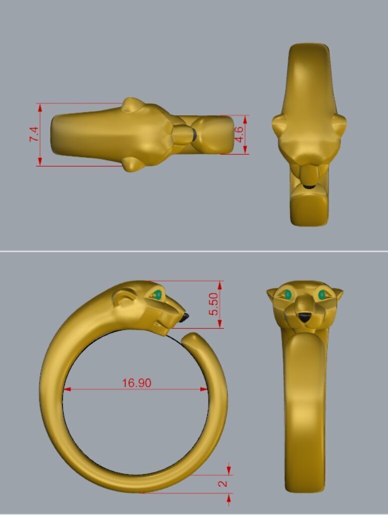 Cartier ring 3DM STL OBJ model for 3D printing and CNC 3D print model_8