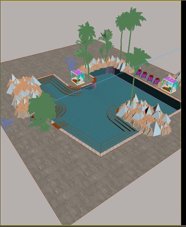 Pool Side 3D model_4