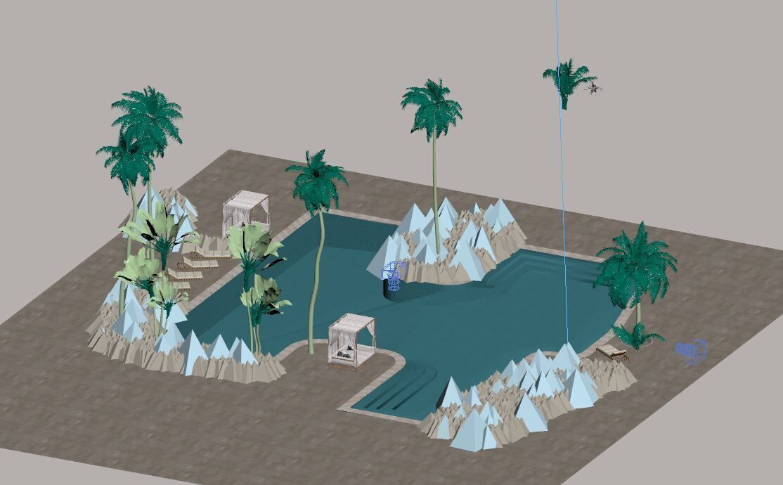 Pool Side 3D model_7