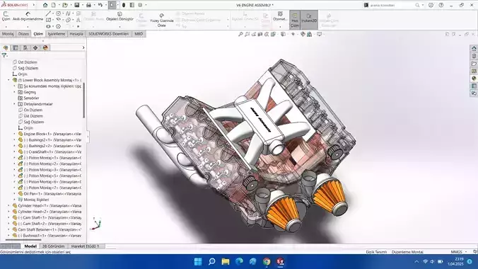 V6 ENGINE SOLIDWORKS 3D model