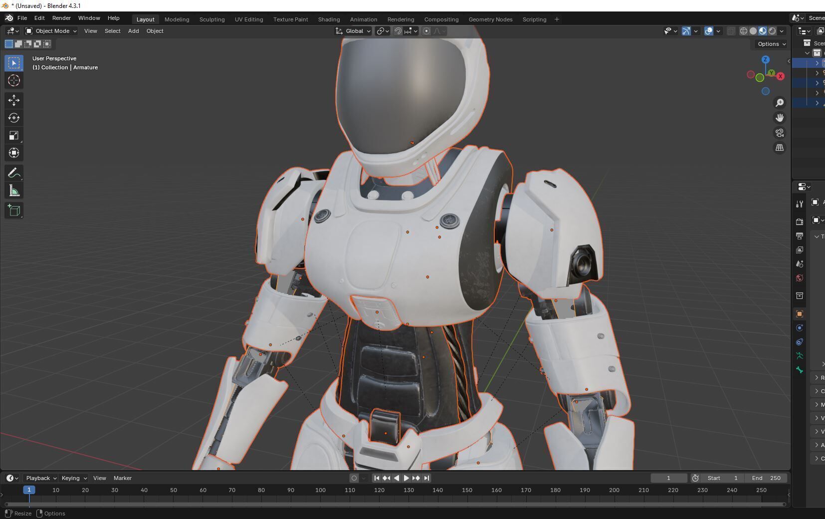 Sci-Fi Humanoid Robot - Vanguard Sentinel Unit Low-poly 3D model_20