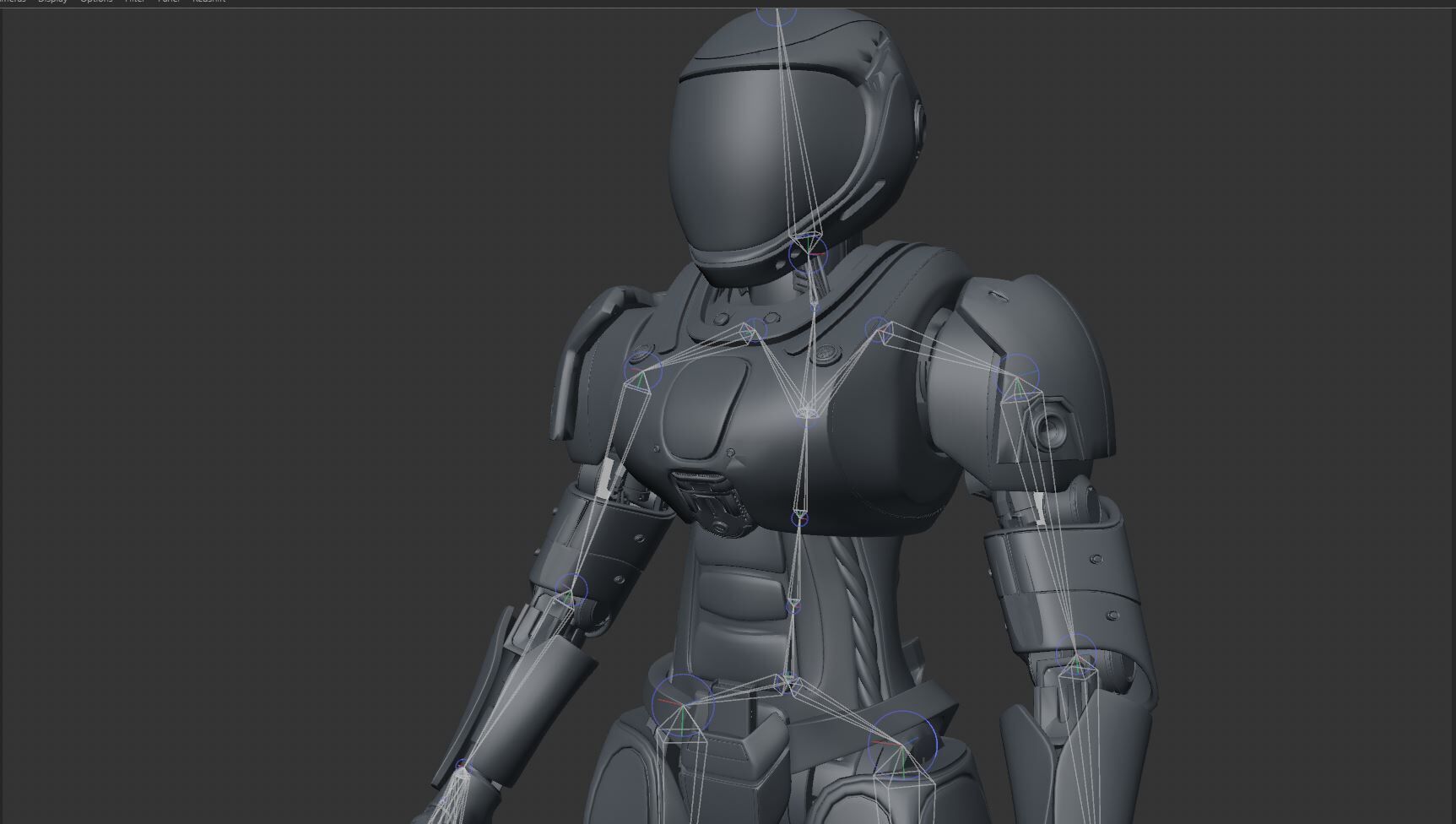 Sci-Fi Humanoid Robot - Vanguard Sentinel Unit Low-poly 3D model_16