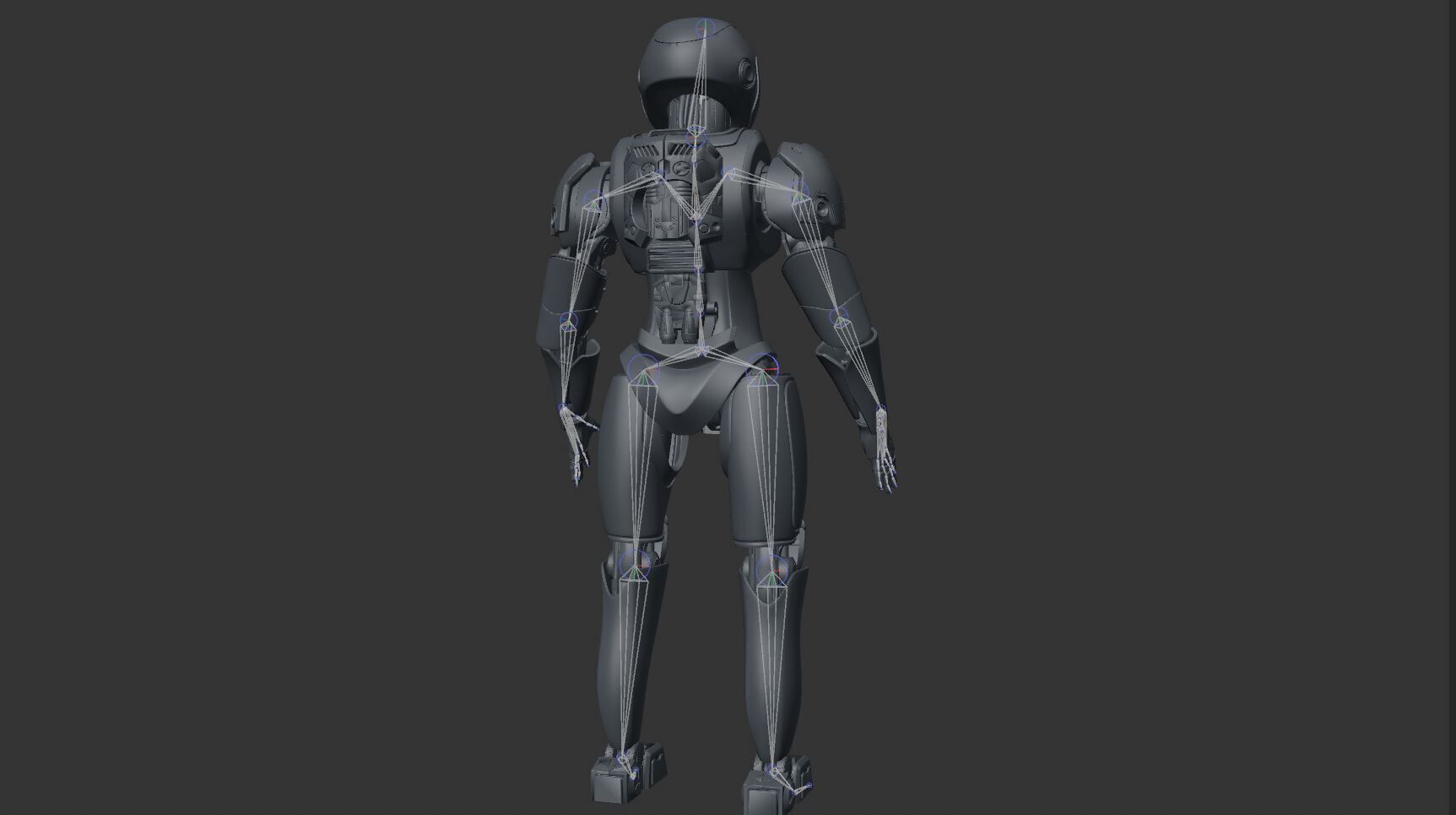 Sci-Fi Humanoid Robot - Vanguard Sentinel Unit Low-poly 3D model_15