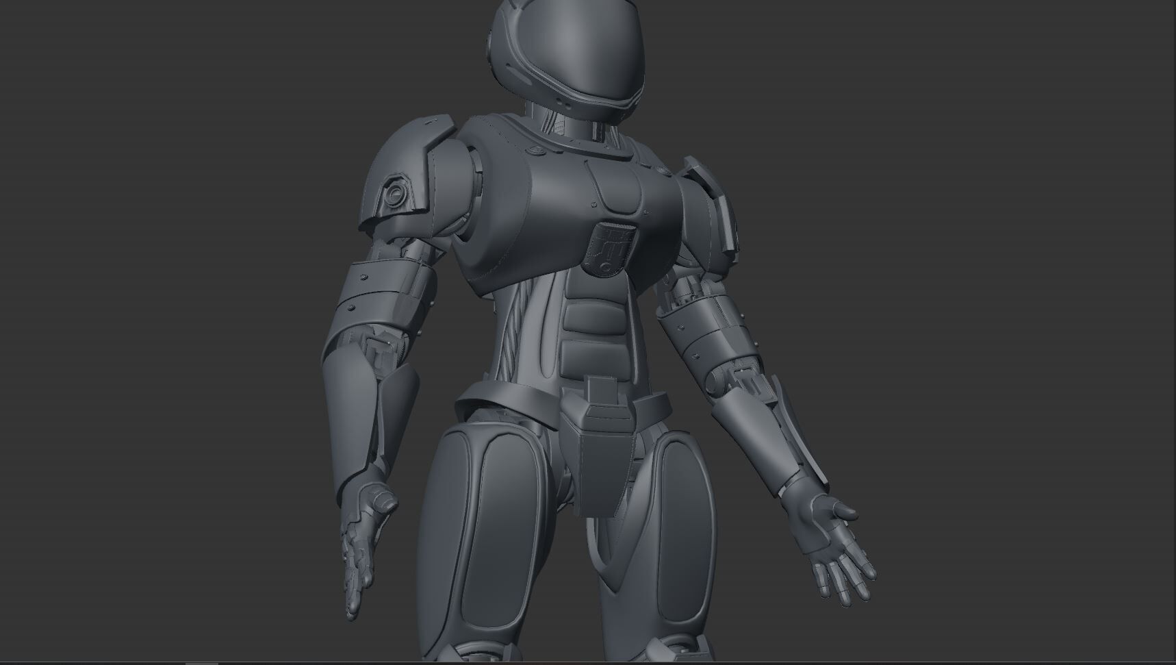 Sci-Fi Humanoid Robot - Vanguard Sentinel Unit Low-poly 3D model_18