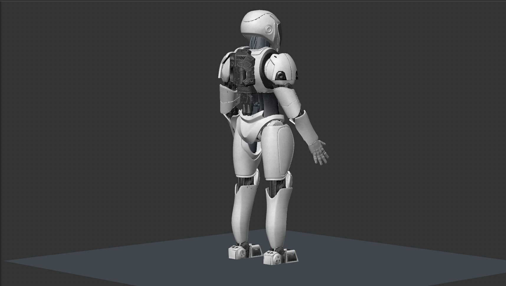 Sci-Fi Humanoid Robot - Vanguard Sentinel Unit Low-poly 3D model_13