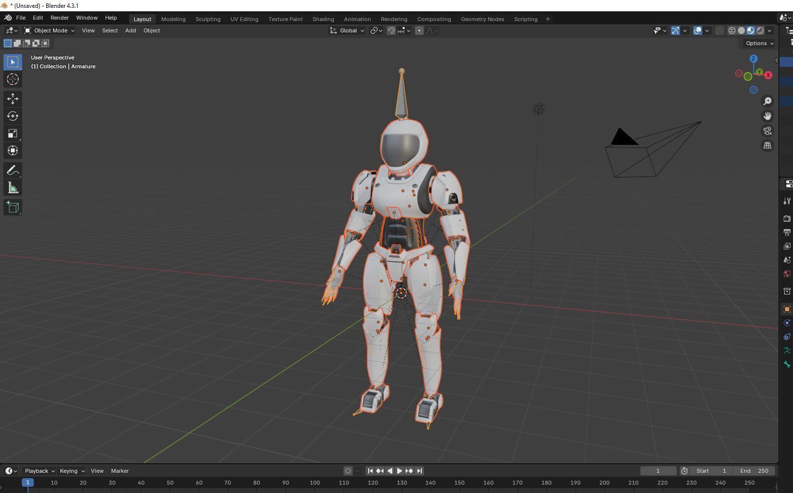 Sci-Fi Humanoid Robot - Vanguard Sentinel Unit Low-poly 3D model_19