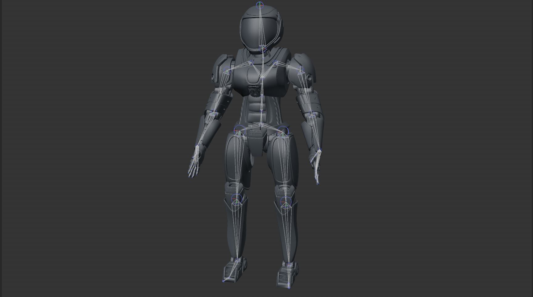 Sci-Fi Humanoid Robot - Vanguard Sentinel Unit Low-poly 3D model_14