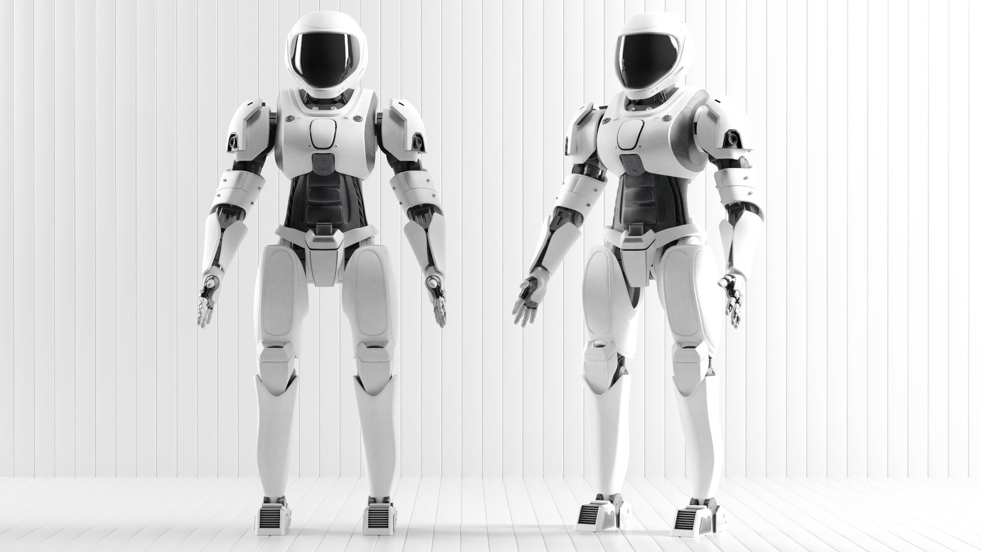 Sci-Fi Humanoid Robot - Vanguard Sentinel Unit Low-poly 3D model_4