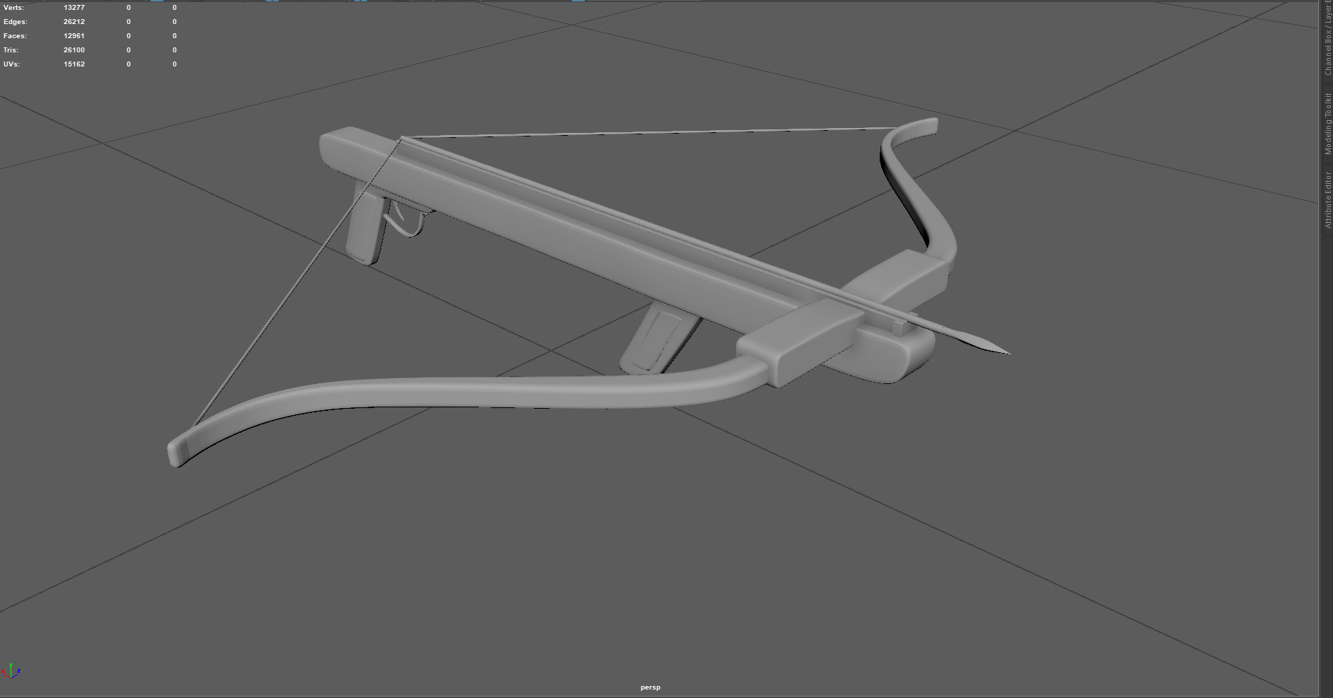 Low Poly Old Wooden Crossbow Stylized Medieval Weapon 3D Model Low-poly 3D model_6