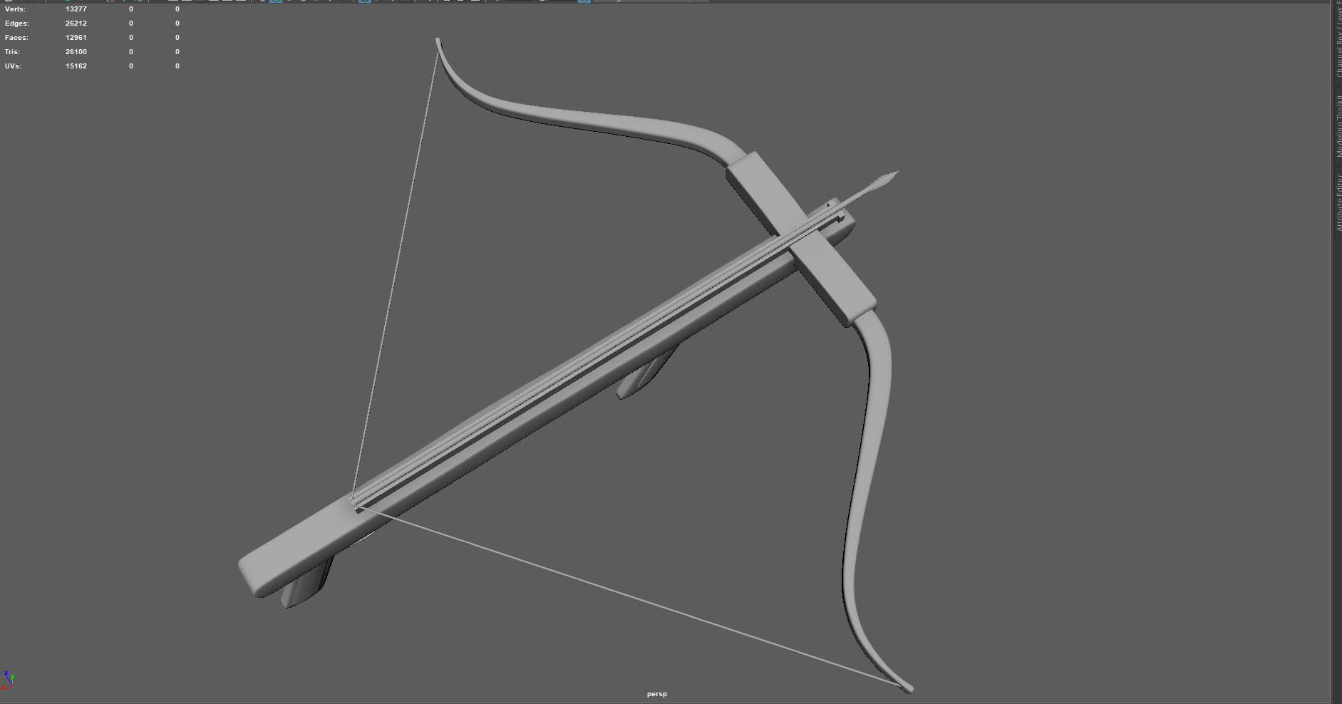 Low Poly Old Wooden Crossbow Stylized Medieval Weapon 3D Model Low-poly 3D model_7