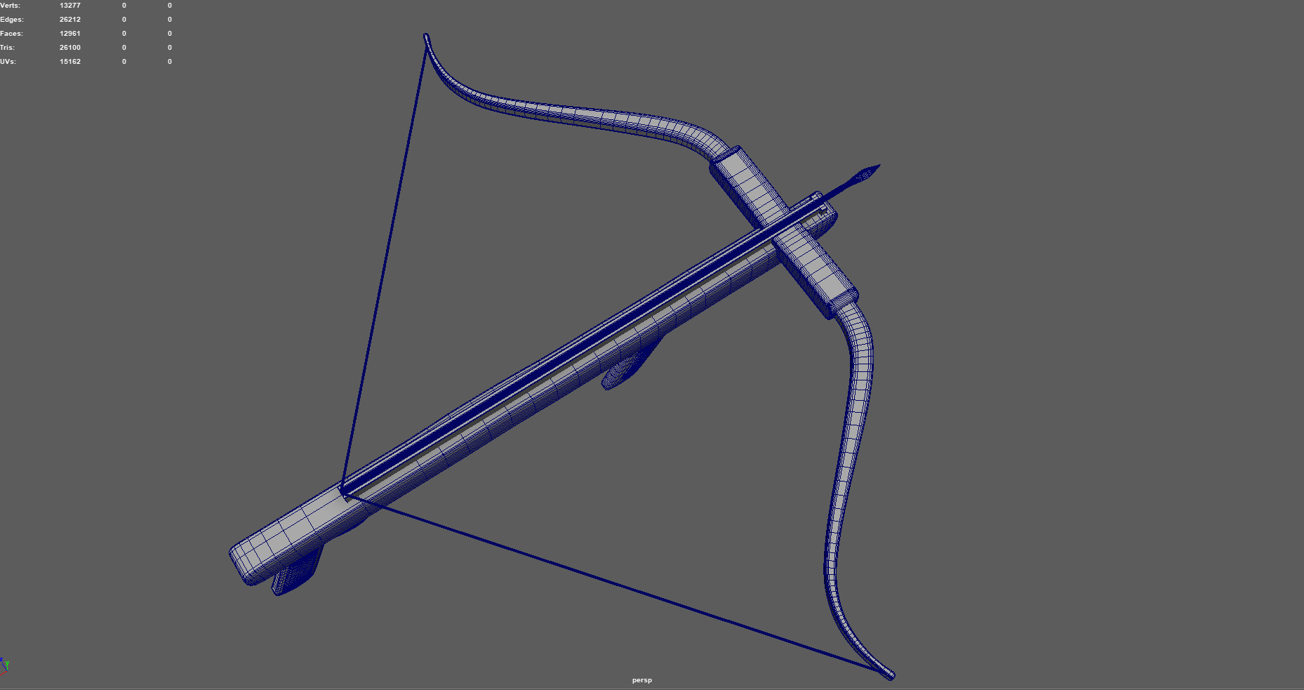 Low Poly Old Wooden Crossbow Stylized Medieval Weapon 3D Model Low-poly 3D model_8