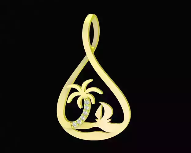 55a Hawaiian Holiday Pendant  3D print model