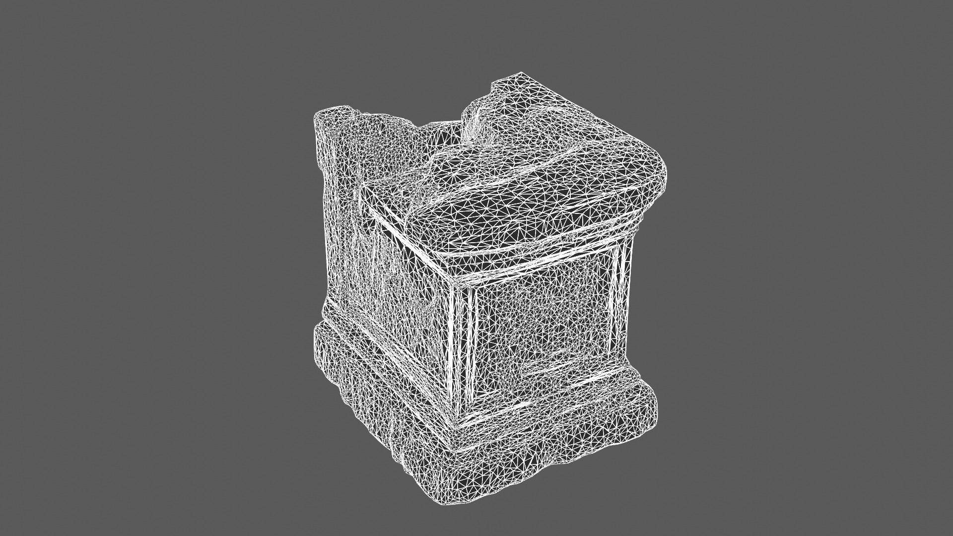 Ancient Moss-Covered Stone Ruin Fragment 3D model_7