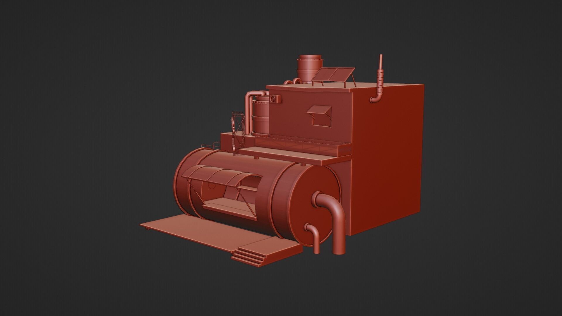 Barrels Shop  Post Apocalyptic Sci-Fi Building 3D model_22