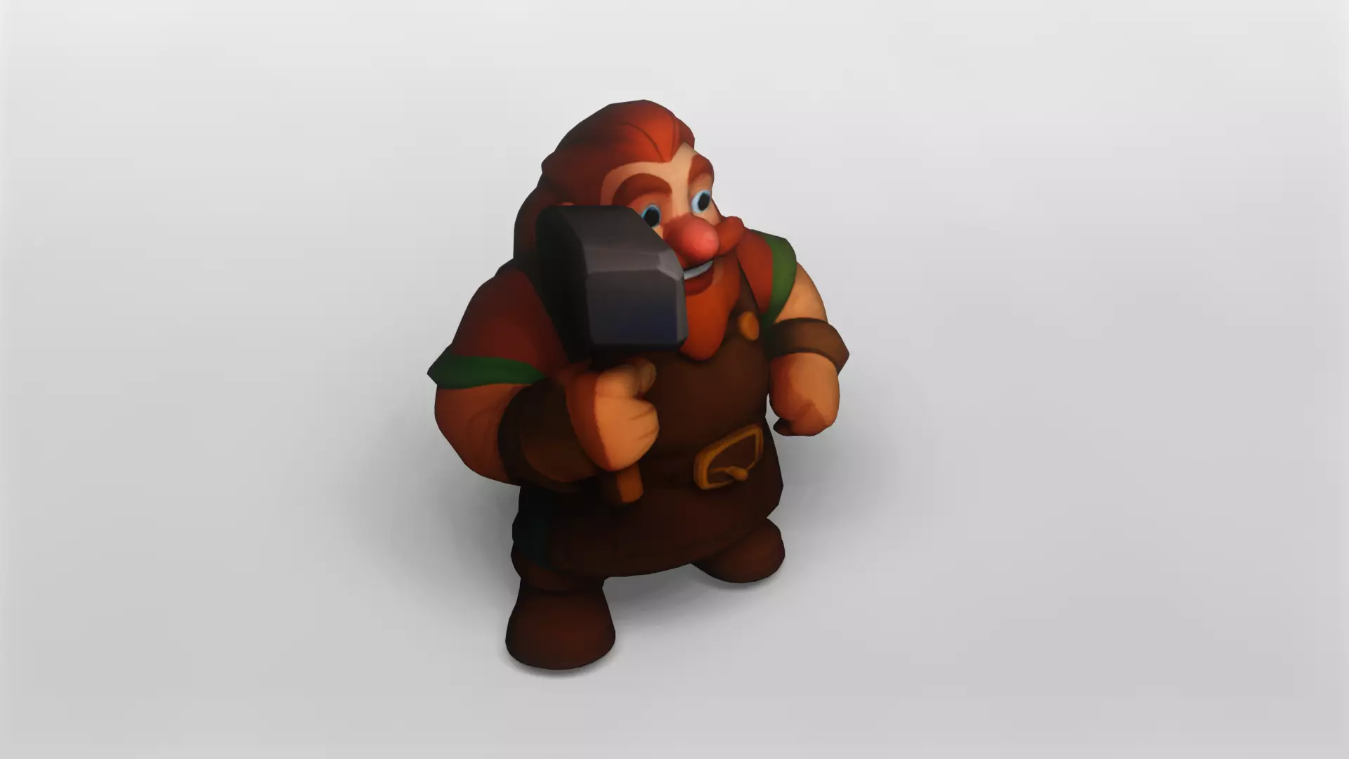Cartoon Blacksmith Character 3D Model 3D model_0