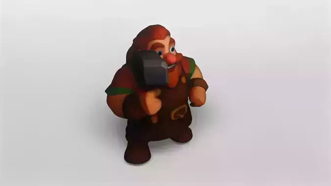 Cartoon Blacksmith Character 3D Model