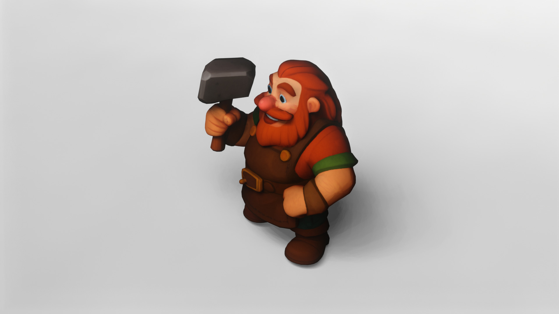 Cartoon Blacksmith Character 3D Model 3D model_2