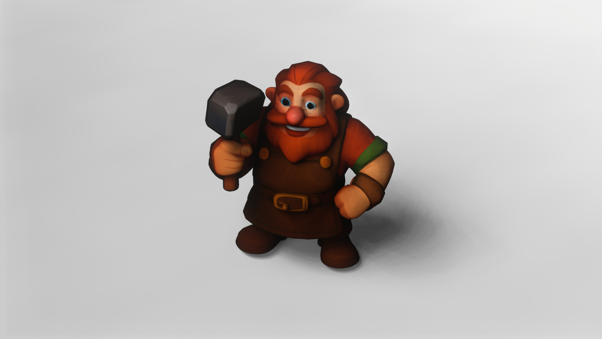 Cartoon Blacksmith Character 3D Model 3D model_1