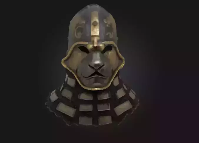 Lionhearted Sentinel  Courage Forged in Stone and Steel