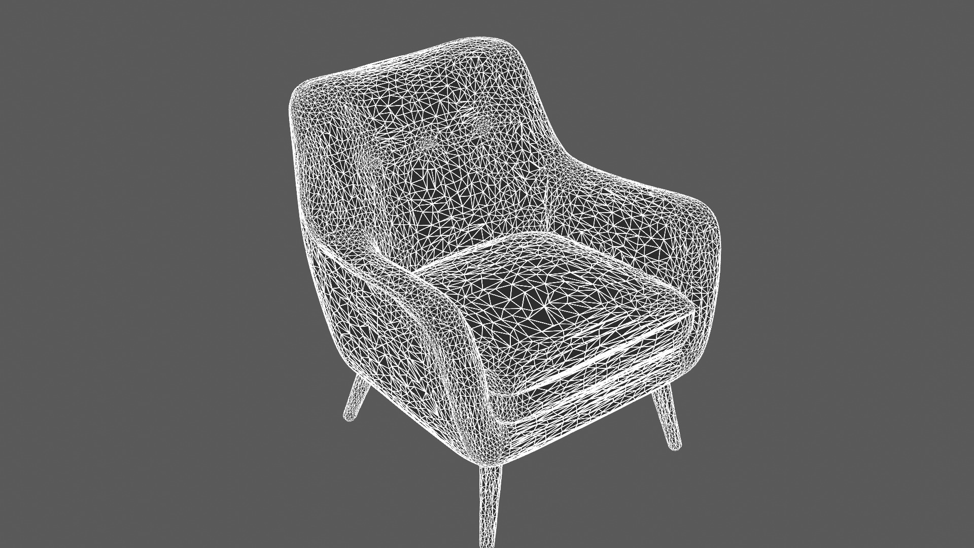 Modern Mid-Century Style Armchair 3D Model 3D model_9