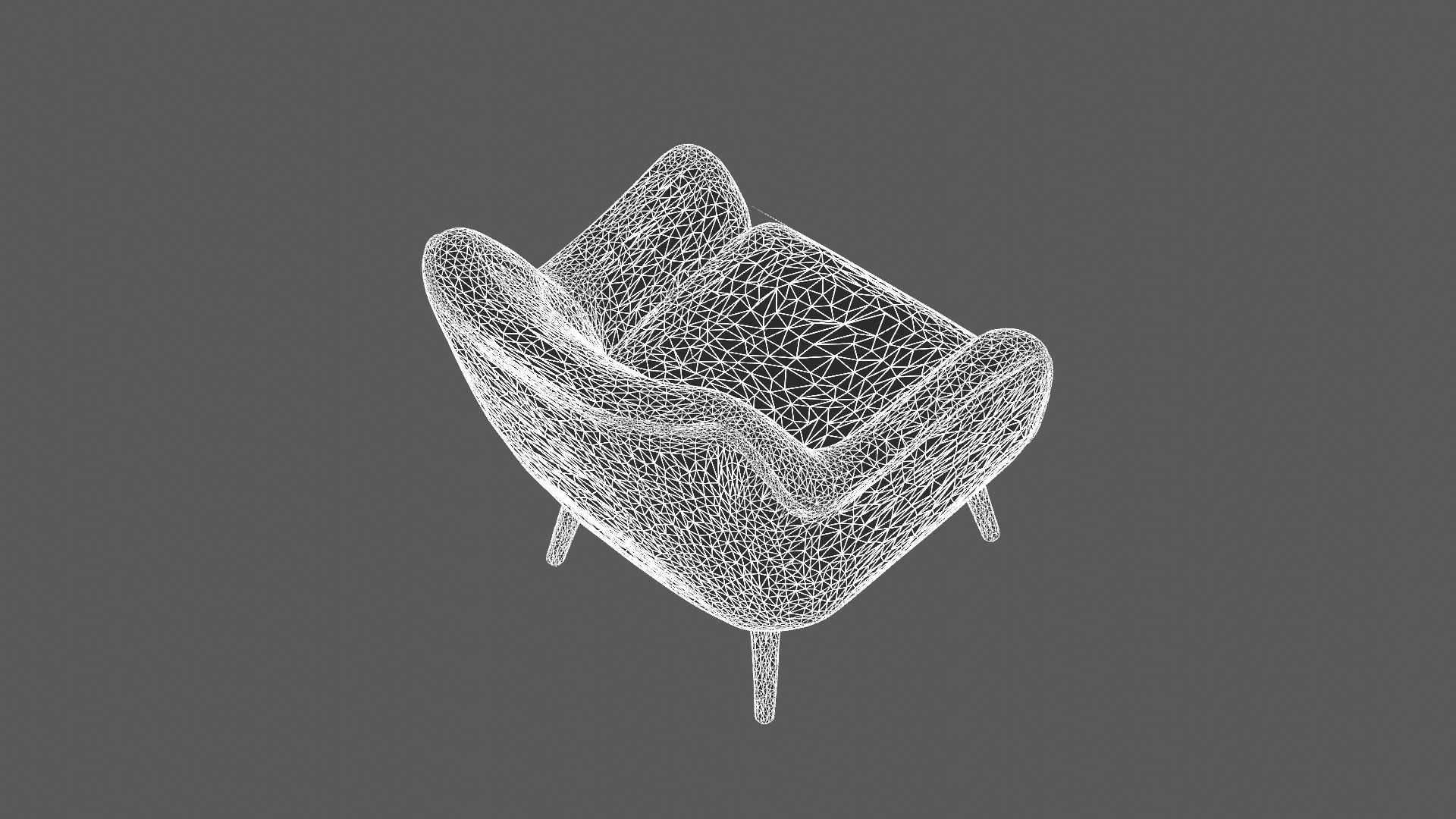 Modern Mid-Century Style Armchair 3D Model 3D model_7