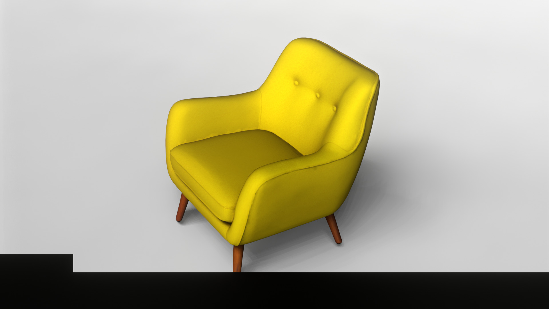 Modern Mid-Century Style Armchair 3D Model 3D model_1