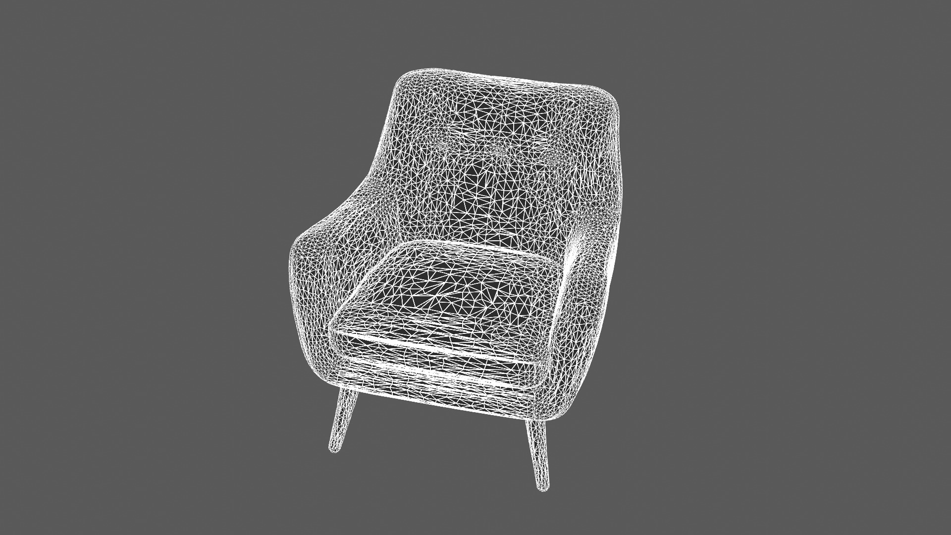 Modern Mid-Century Style Armchair 3D Model 3D model_8