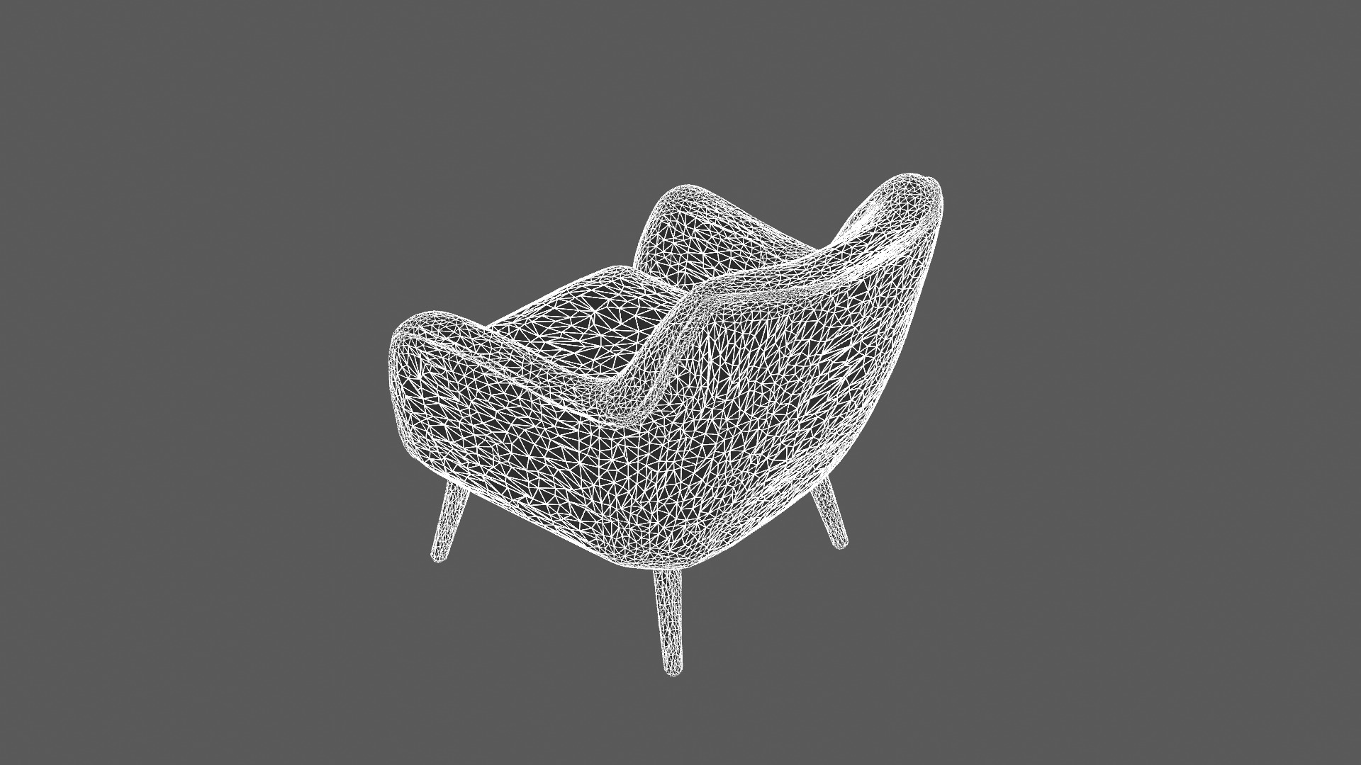 Modern Mid-Century Style Armchair 3D Model 3D model_6