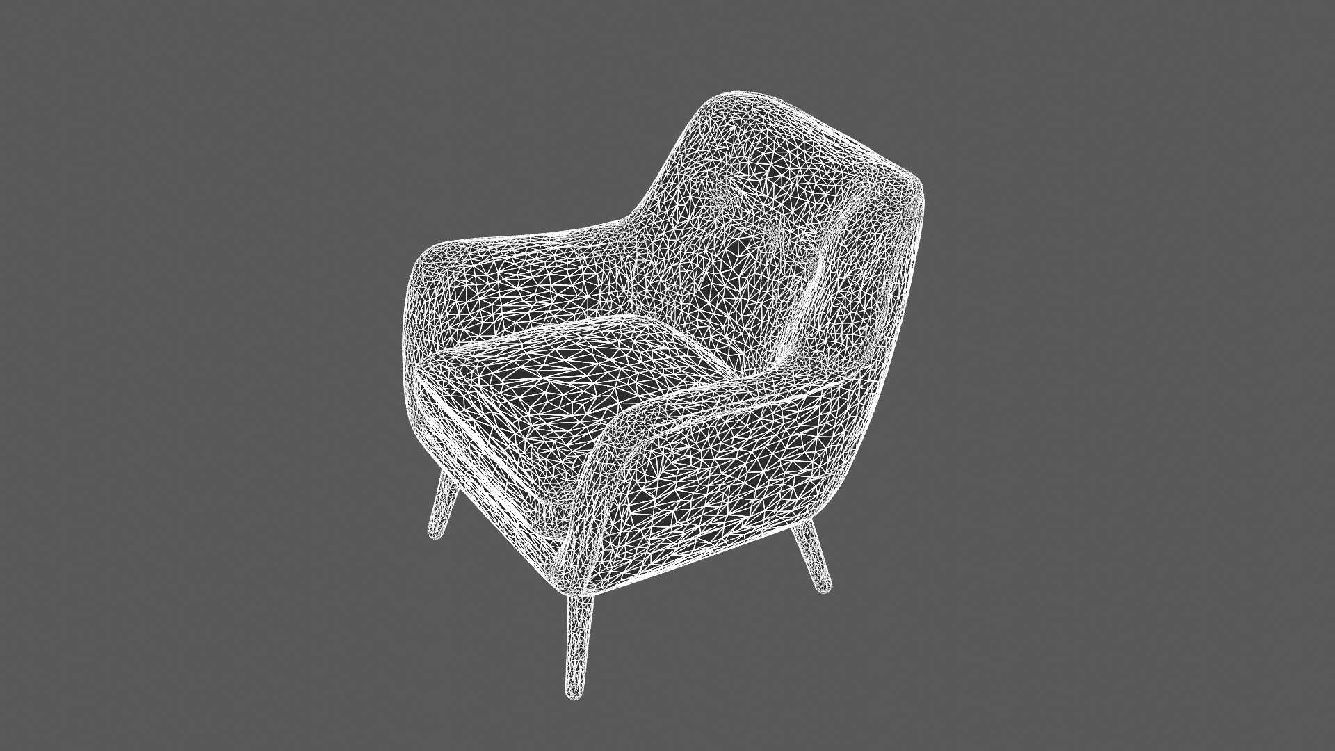 Modern Mid-Century Style Armchair 3D Model 3D model_5