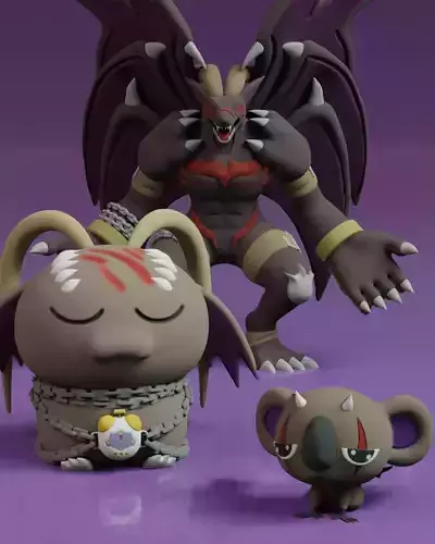 Beelphemon Evolution Pack 3D print model