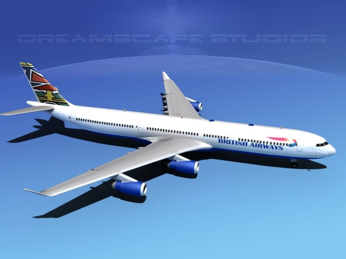 Airbus A340-600 British Airways 3D model_7