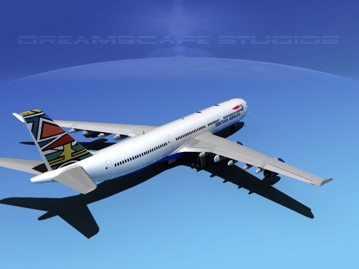 Airbus A340-600 British Airways 3D model_5