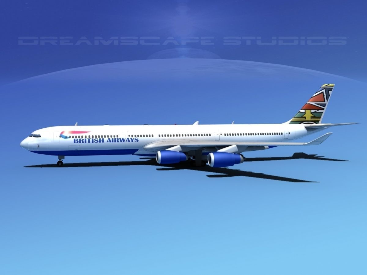 Airbus A340-600 British Airways 3D model_1