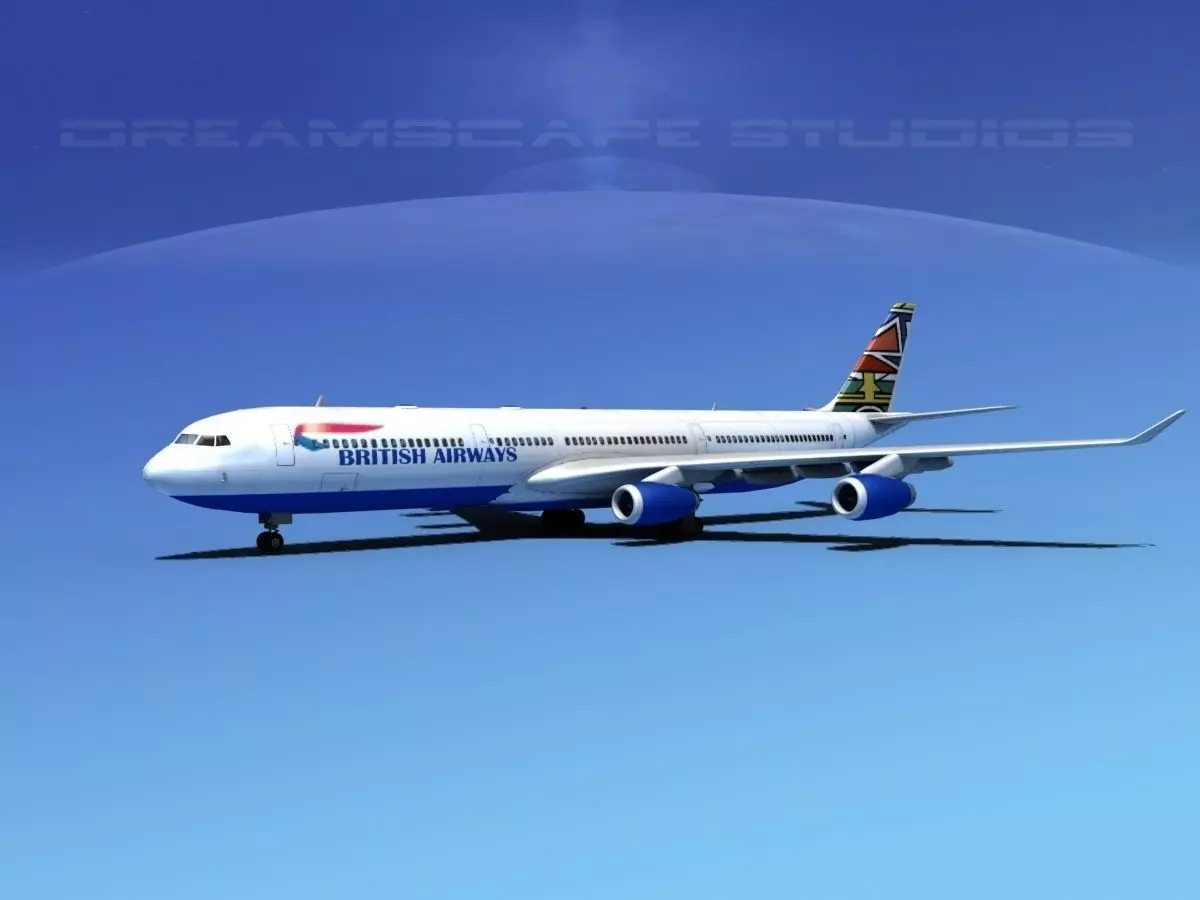 Airbus A340-600 British Airways 3D model_0