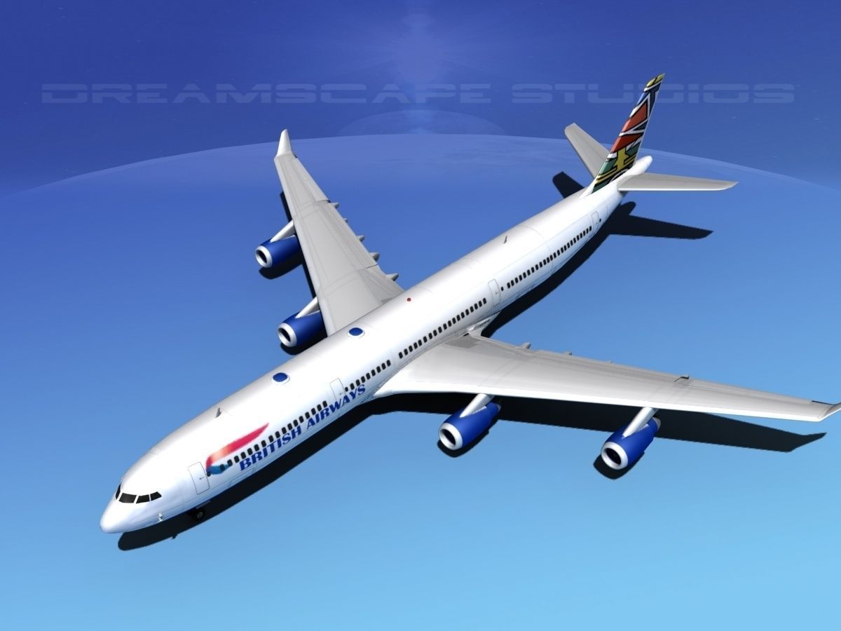 Airbus A340-600 British Airways 3D model_10
