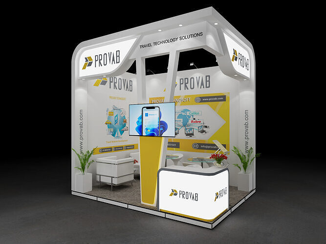 Exhibition Stand 4x3 2Sides D2V1 3D model 3D model