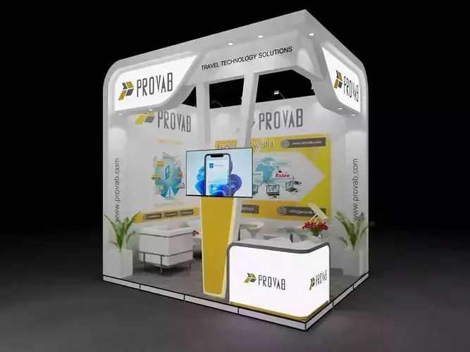 Exhibition Stand 4x3 2Sides D2V1 3D model 3D model