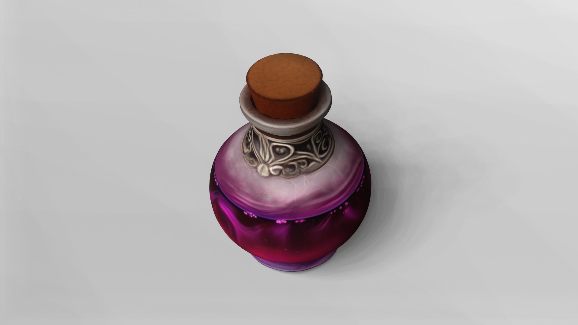 Mystical Purple Potion Bottle 3D model_4