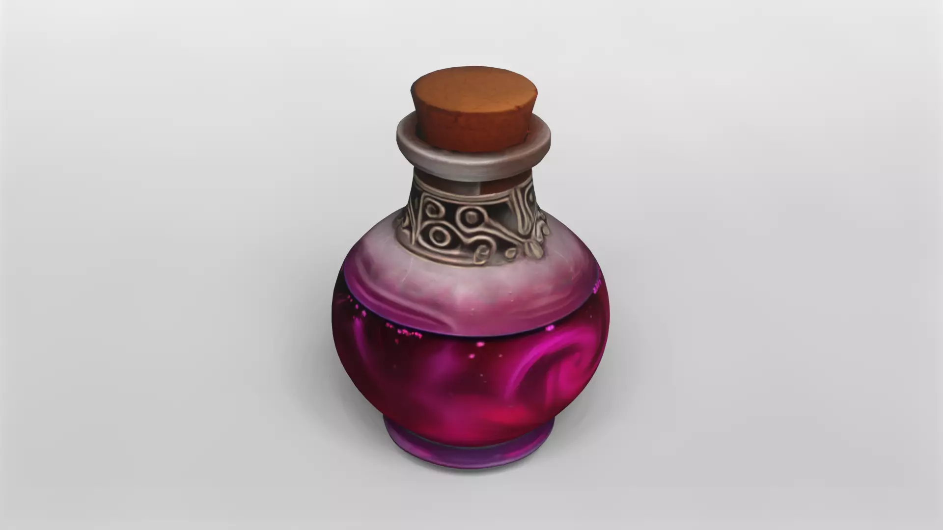 Mystical Purple Potion Bottle 3D model_0