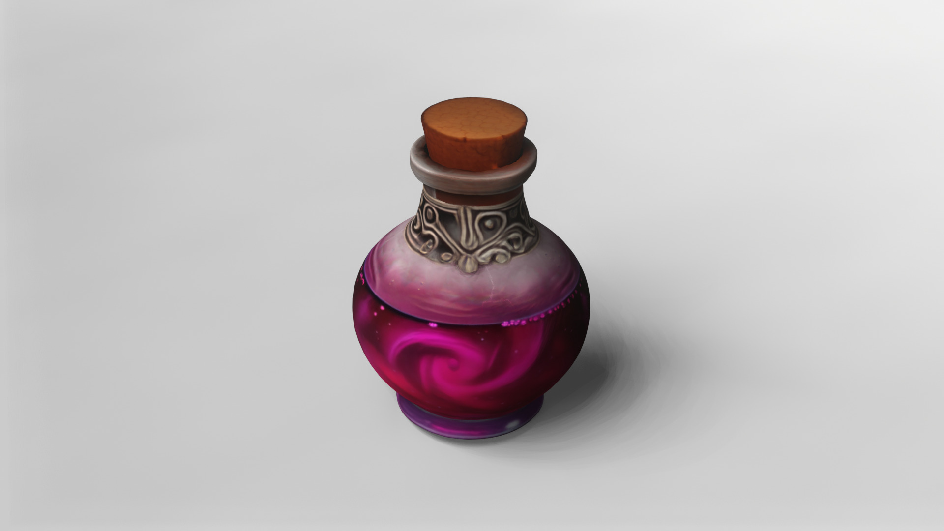 Mystical Purple Potion Bottle 3D model_1