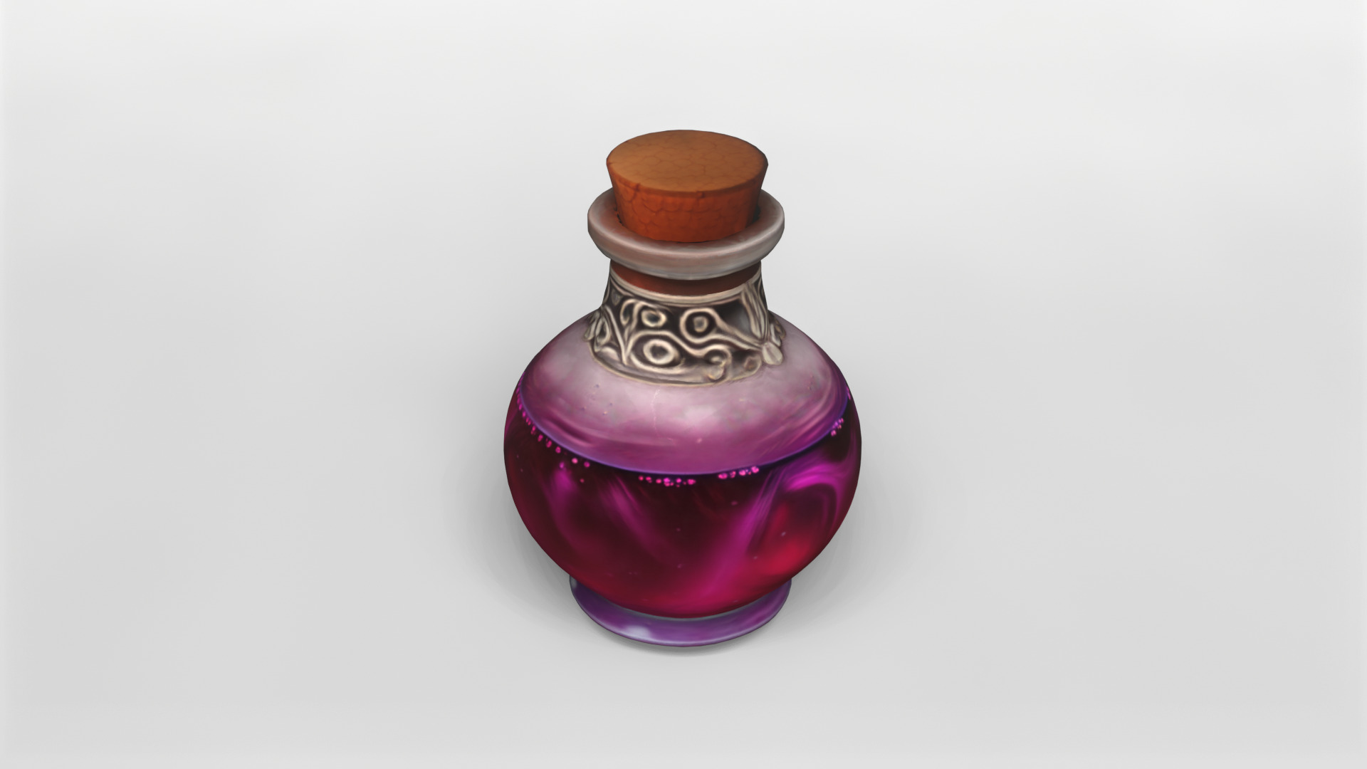 Mystical Purple Potion Bottle 3D model_3