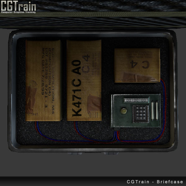 Briefcase with explosives Low-poly 3D model_4