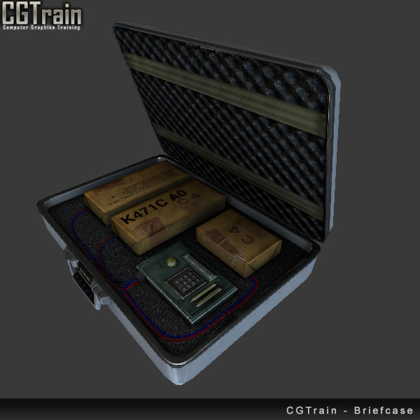 Briefcase with explosives Low-poly 3D model_2