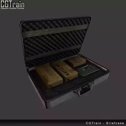 Briefcase with explosives Low-poly 3D model