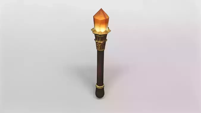 Mystical Crystal Staff 3D Model