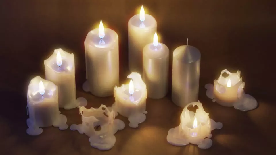 Molten Candle Complete Life Cycle - Burn Stages - Cylindrical A Low-poly 3D model_0