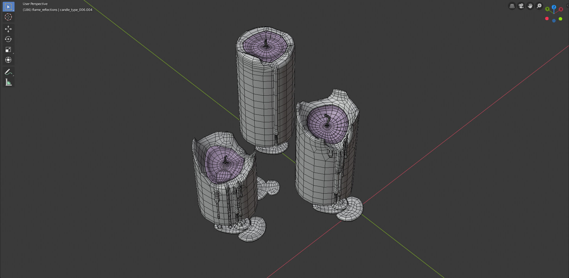 Molten Candle Complete Life Cycle - Burn Stages - Cylindrical A Low-poly 3D model_8
